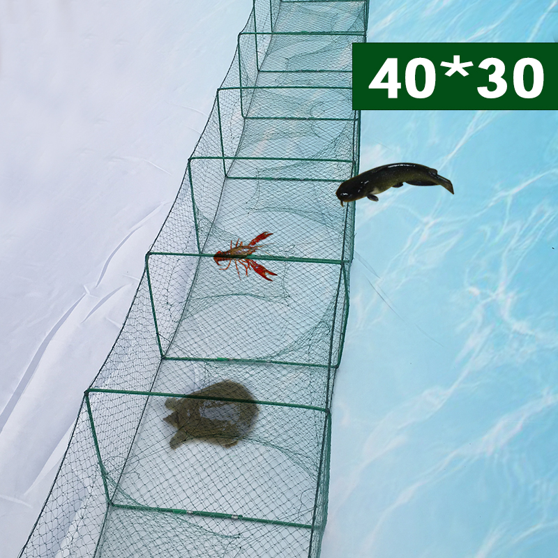 Shrimp Cage Crab Cage Fish Nets River Shrimp Lobster Mesh Fold with Knot Large Fishing Cage Crab Nets Yellow Eel Breeding Cage