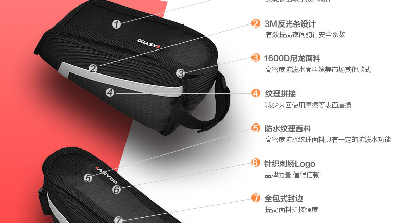 Sacoche pour vélo mixte EASYDO - Ref 2215955 Image 10