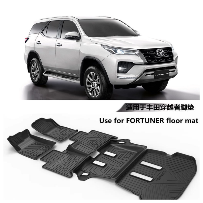 Suitable for Toyota Fortuner, Crossrunner, and Runner Tpe Floor Mats, Full Surround Rubber Waterproof Floor Mats for Cars