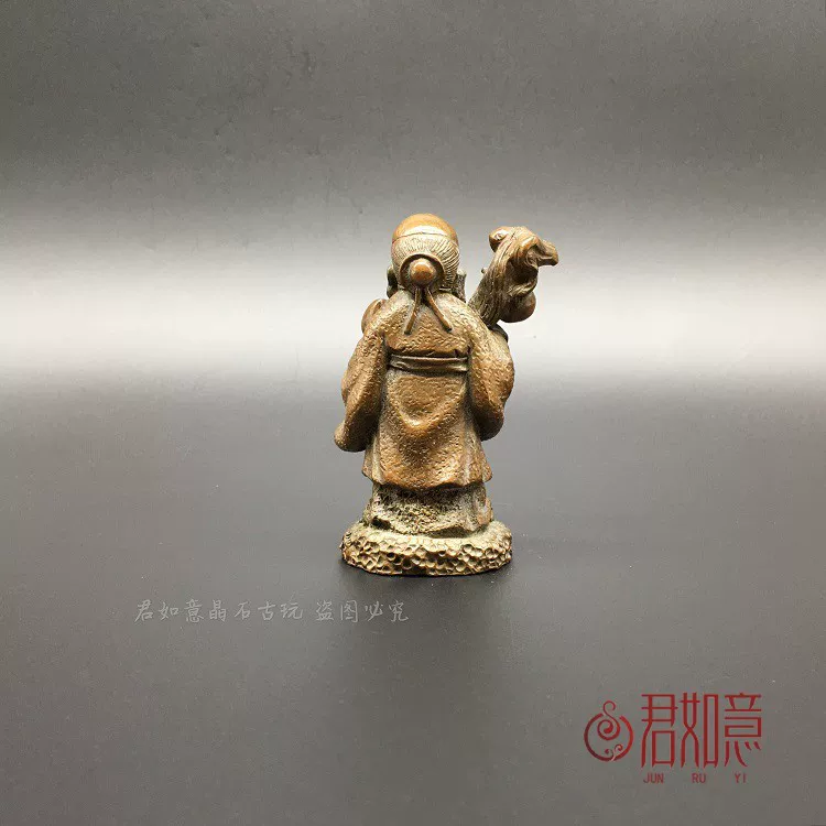 [纯实心铜寿星佬小摆件铜小寿星老寿星手把件仿古铜微雕佛像]