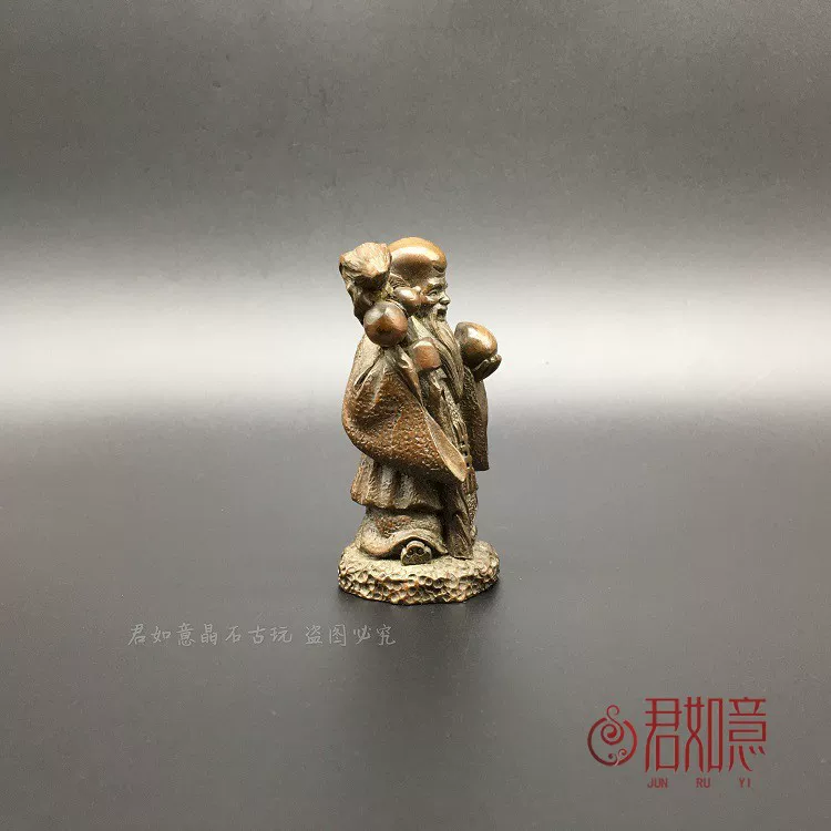 [纯实心铜寿星佬小摆件铜小寿星老寿星手把件仿古铜微雕佛像]