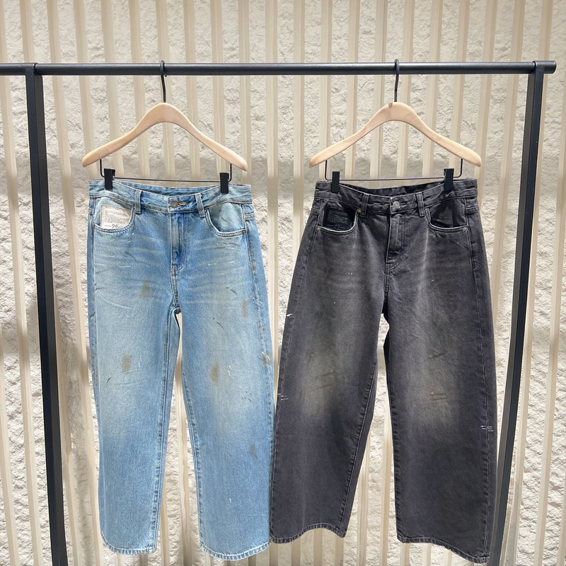 【Magliano Collaboration】Authentic 2026 Winter New Rivet and Rhinestone Curved Blade Jeans Mbf4Jen032