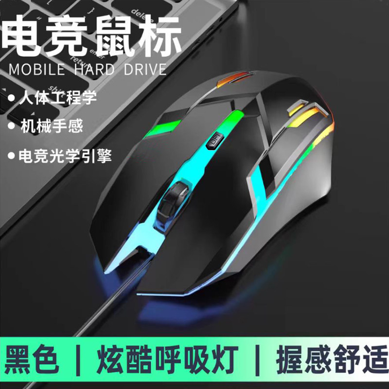 Проводная USB-мышь, игровая, геймерская, для ноутбука общего назначения, офисная, деловая, механическая, эргономичный настольный компьютер