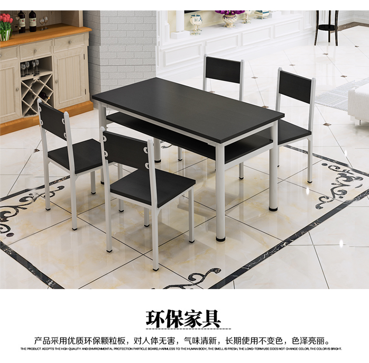 Đôi phòng ăn kết hợp kính cường lực Hộ gia đình hình chữ nhật bằng gỗ Gỗ căng tin nội thất ghế ăn - Bộ đồ nội thất giường ngủ