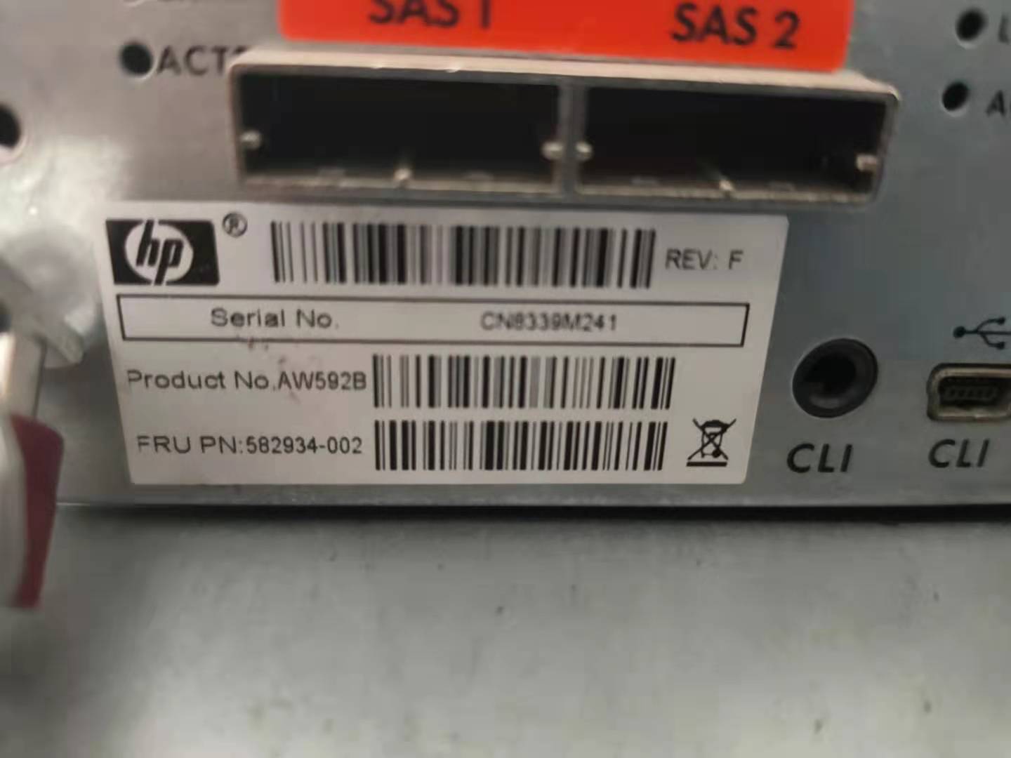 HP HP HP MSA P2000 G3 SAS Controller AW592B 582934-002 592262-001