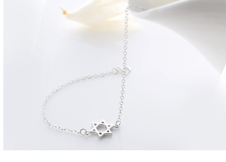 S925 vòng tay bạc sterling độc quyền nụ cười nữ sinh viên Nhật Bản và Hàn Quốc phiên bản ngọt ngào đơn giản cá tính hoang dã vòng tay tươi vòng tay đá phong thủy