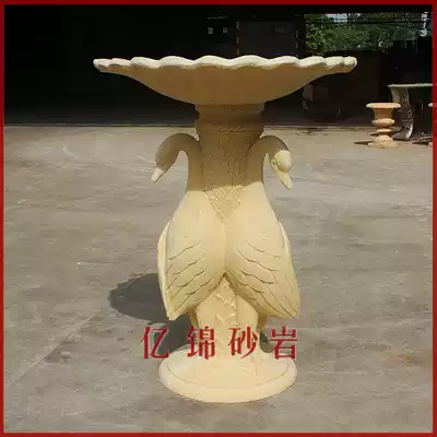 Yijin sculpture sandstone Swan fountain courtyard waterscape decoration sandstone fiberglass urban landscape ornaments