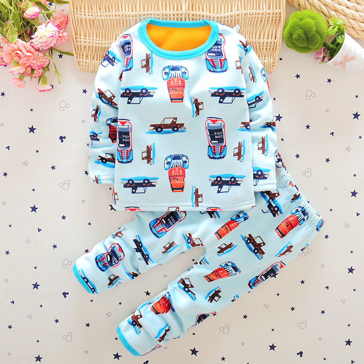 Trẻ sơ sinh bộ đồ lót nhiệt cho bé trai và bé gái nhung dày bé mùa đông quần mùa thu bộ đồ cotton cho bé trai