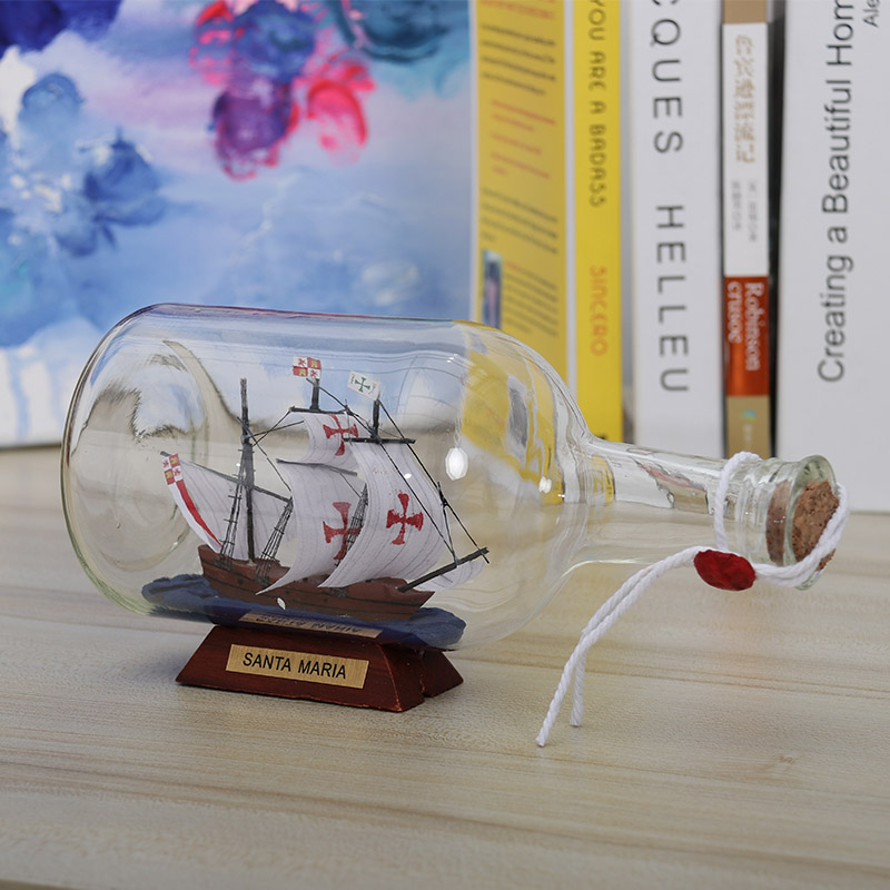 Glass bottle in the boat Beren German folk handicrafts ornaments bottle boat drift bottle home decoration