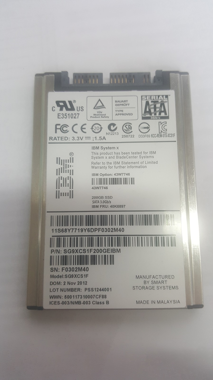 IBM Original Dress 43W7746 40K6897 200G SSD SATA 1 8 Blade Solid Hard Disc Spot