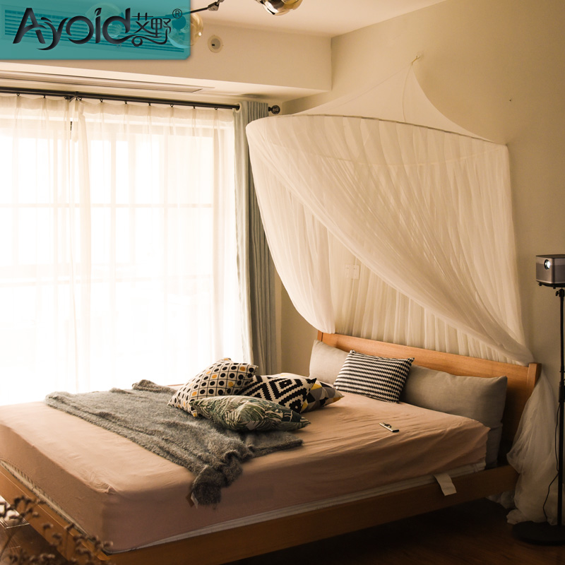 Aiano Semi-circle Top Mosquito Bed Bedside Lunar ceiling mosquito nets Increase European-style palace Princess Wind encrypted landing bed mantle