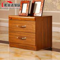 Solid Wood bedside table wood storage side cabinet Ujin wood color rubber wood simple modern Chinese bedroom furniture
