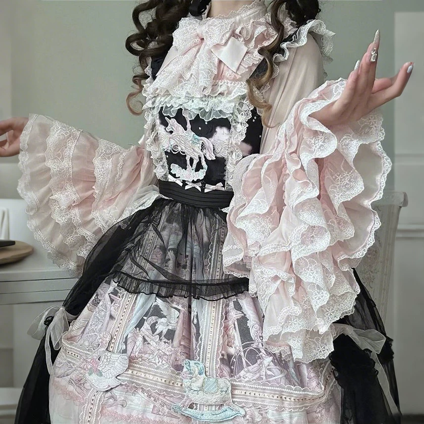 Сиренeвая кофта, тонкая милая длинный рукав, стиль Lolita