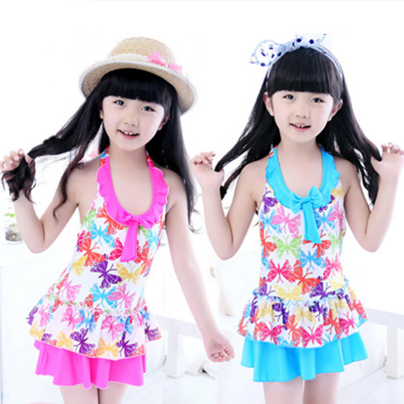 Child swimsuit girl's Korean version one-piece dress style CUHK Tong swimsuit princess student Korean girl swimsuit-Taobao
