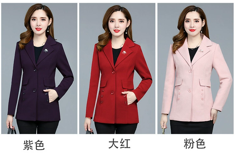 2020 phụ nữ mới mùa xuân trung niên và người già áo khoác ngắn màu đỏ phù hợp với áo sơ mi nước ngoài 40 tuổi 50 bà mẹ - Áo khoác ngắn