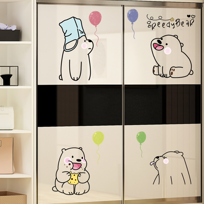 Net Red Rental House Room Renovation Creative Ins Wardrobe Stickers Cabinet Renovated decoration Self-adhesive door sticker wall sticker