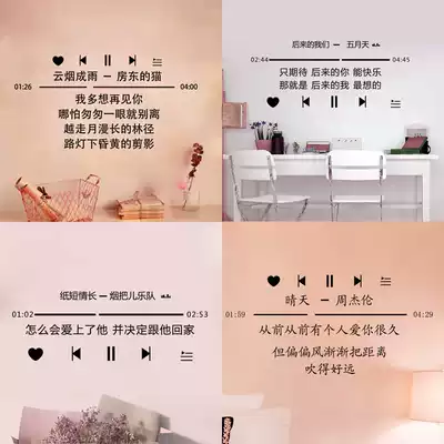 ins girl heart wall stickers Net red bedroom background Wall Wall self-adhesive wallpaper stickers room lyrics decoration