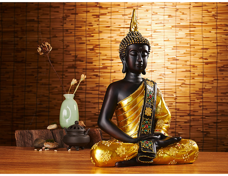 Xuanguan Phật trang trí Đông Nam Á Zen trang trí nhà Thái Lan lớn ngồi Phật thủ công câu lạc bộ yoga mềm vật dụng dcor phòng ngủ