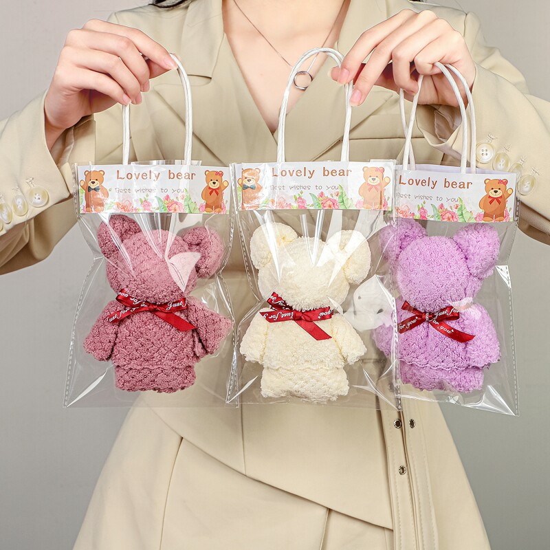Small Bear Towel Companion Gift Box Small Gift Styling Cute Gift Bag Creative Wedding Practical Wedding Back Gift Christmas-Taobao