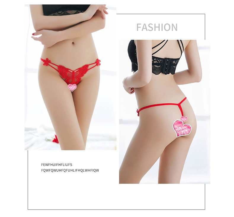 Chi Mei bướm trong suốt tất cả thông qua việc thêu thong nữ ren sexy-eo thấp đồ lót nữ Sao chủ đề nóng rỗng quần sịp nam