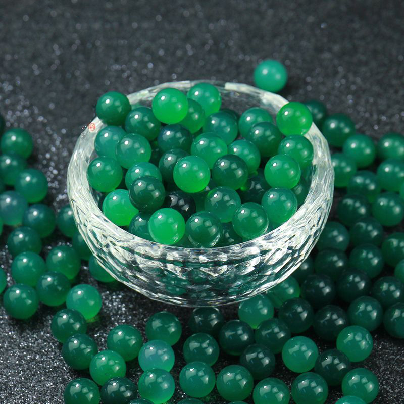 Seven gemstones for Buddhist repairs for Manzaan stove-mounted aquarium Buddha statue color round agate supplies 50g green