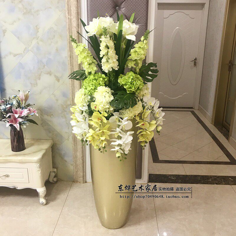 Large vase landing flower simulation flower suite European style modern living room home hotel accessories