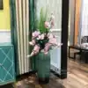 Large open vase Ceramic floor-to-ceiling simulation flower arrangement set Living room sample house display center Model room Modern decoration decoration