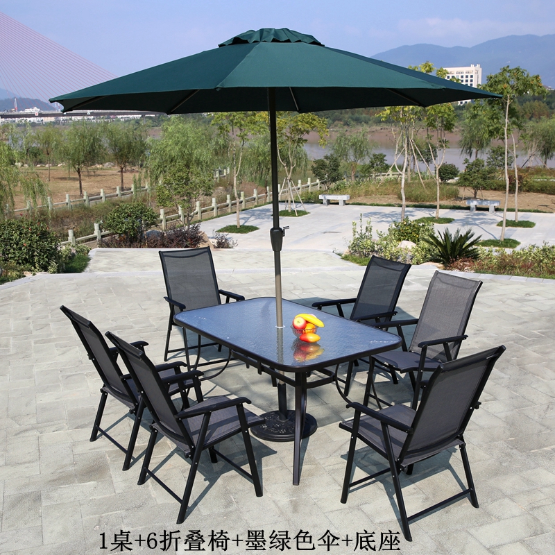 1 bàn 6 ghế dài bàn vuông ngoài trời bàn ghế ngoài trời đồ nội thất giải trí sân vườn bàn sắt rèn ô ngoài trời - Bàn ghế ngoài trời / sân ghế ban công