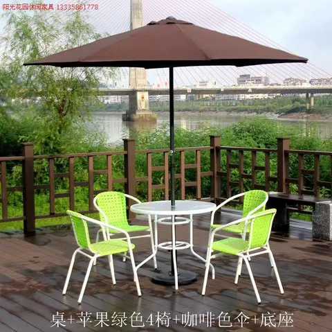 Bàn ghế ngoài trời giải trí bằng nhựa rèn ban công sân vườn vườn phơi nắng đặt đồ nội thất màu trắng ngoài trời bàn ghế ngoài trời giá rẻ
