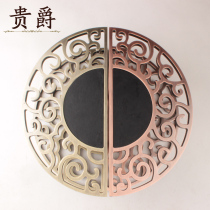 Guijue retro door handle antique copper Chinese hollow carved door handle glass door sliding door semicircular handle