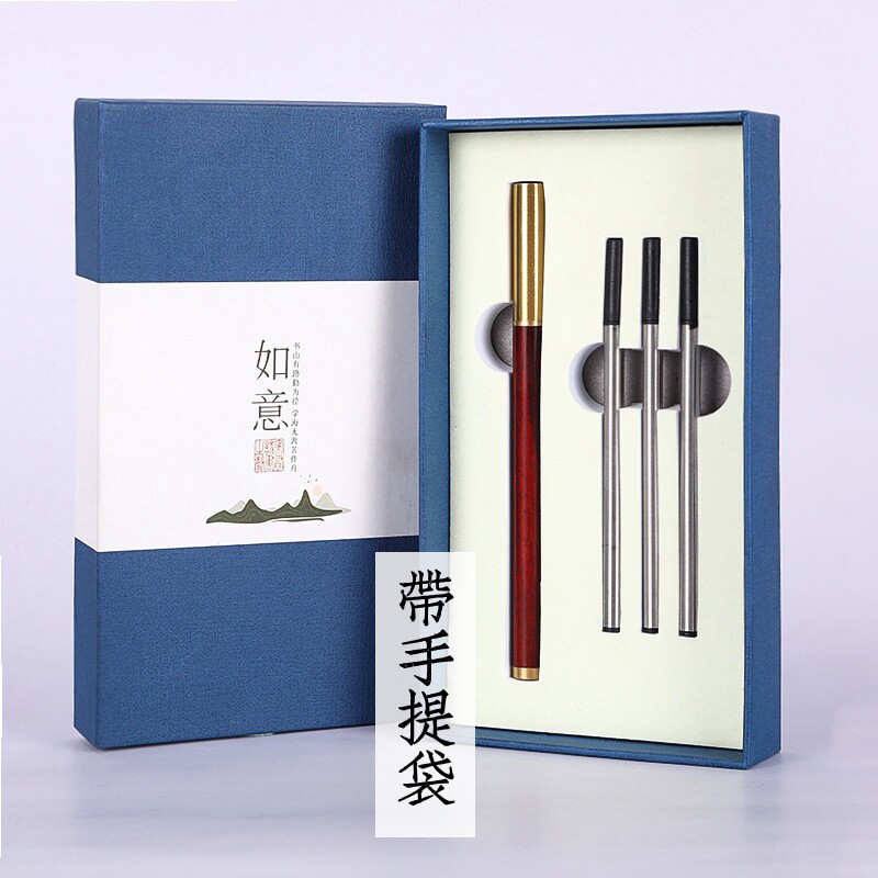 Artisan's Pen Red Wood Signature Pen Business Solid Wood Precious Pearl Pen Brass Metal Midwood Pen Logo Custom