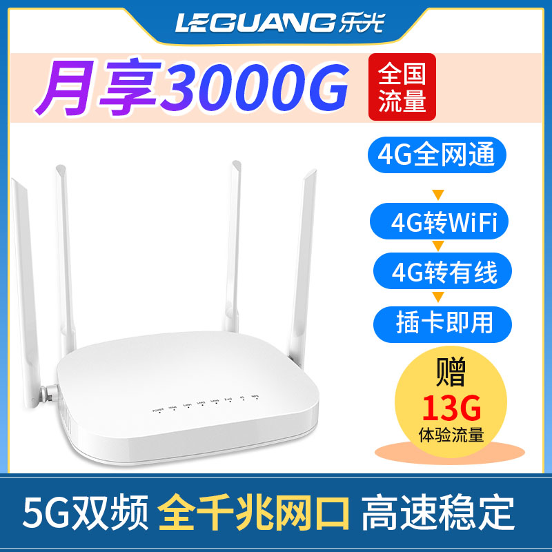 Le Guang 4g card router Full Netcom portable wifi unlimited traffic Internet card Gigabit wireless router Car mobile telecom Unicom 4g card to wired outdoor remote monitoring cpe