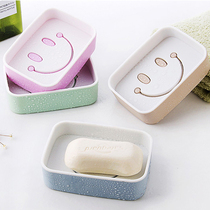  Creative daily small department store smiley face double thick soap box Drain soap box Travel portable soap holder