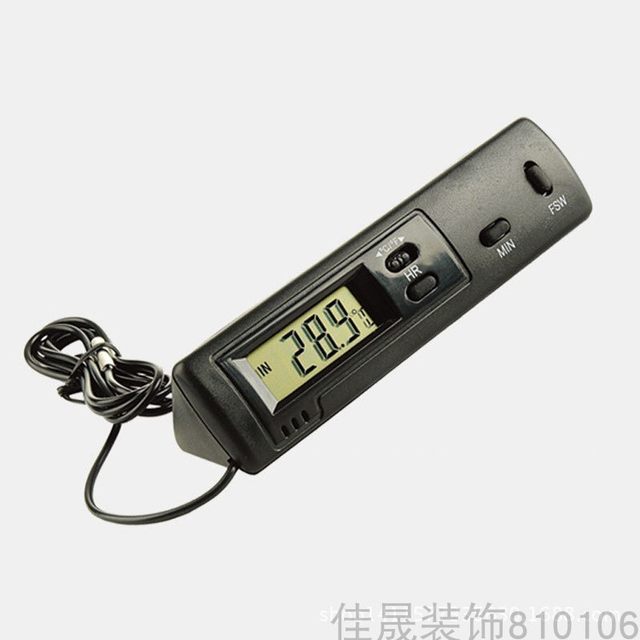 Liquid crystal display electronic thermometer for automobiles and household industries with high precision with clocks and cold storage thermometer dual probe