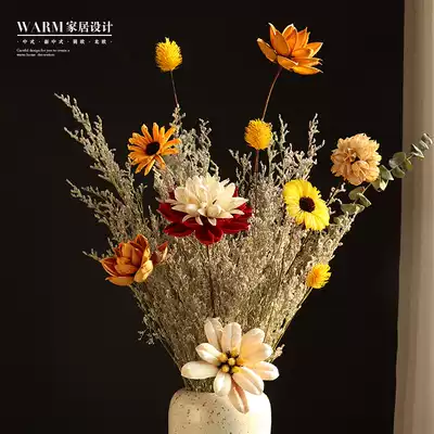 Dried flower bouquet, real flower arrangement, new house decoration, table decoration, living room decoration, large bouquet of immortalized flowers, lover grass shower