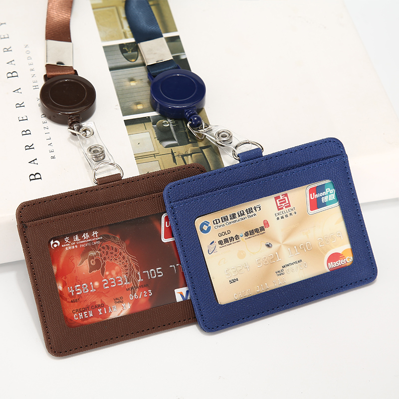 Employee workcard factory card chest card work certificate access control card cross section Environmental protection PU discoloration leather chest card hanging rope neck
