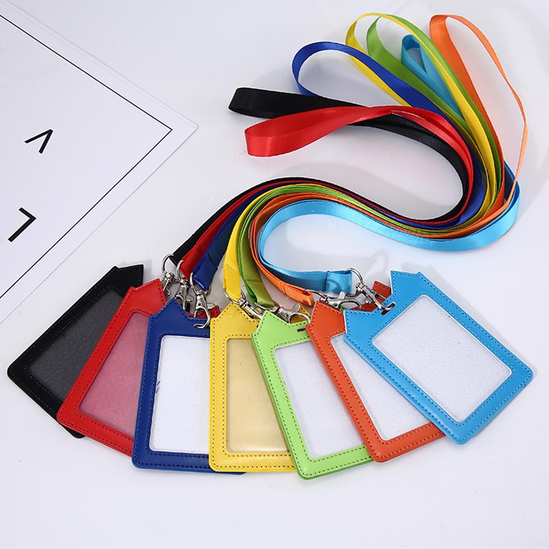 Kindergarten pick-up card cover with lanyard Student campus meal card breast card School card access control cute transparent hanging neck ID