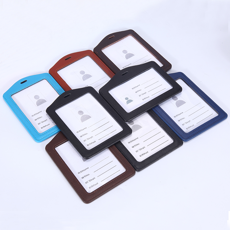A7 double-sided transparent leather work card set Exhibition guide card set Brand employee badge badge Campus