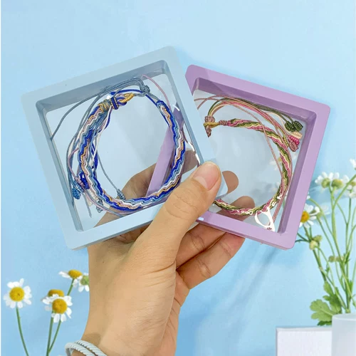 Новый цвет рассеянный дофаминовый таро пурпурный Qingkong Blue Jewelry PE Film подвесная коробка прозрачная шкатулка для хранения ювелирных изделий.