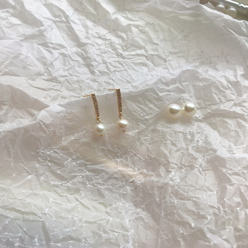 Yuyue has a sound freshwater pearl earrings gentle temperament fairy wearing earrings 925 silver earrings gift girl