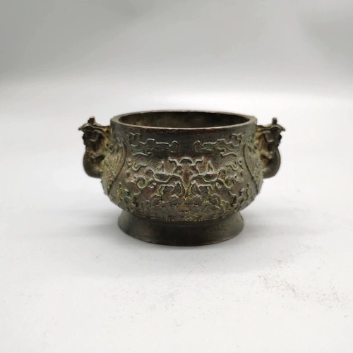 Антиквариат бронзовый Da Ming Xuande Создайте бронзовую печь печи старые свитки с медной медью, чтобы забрать утечки!