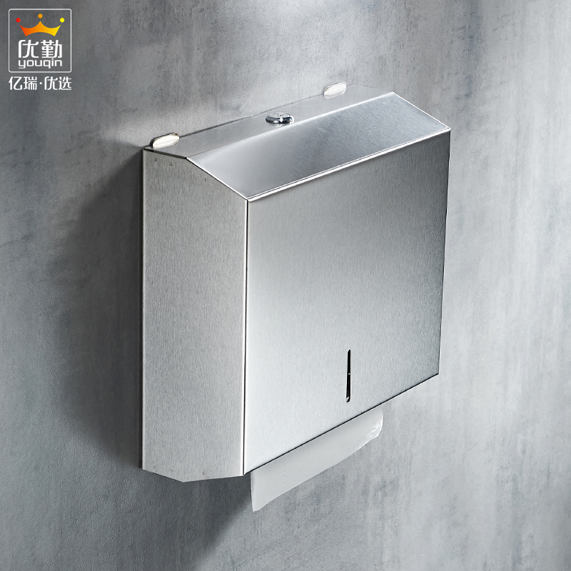 Youqin waterproof stainless steel toilet paper box tissue box Powder room wall-mounted toilet paper rack Tissue holder toilet paper box