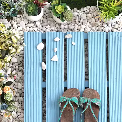 Anticorrosive wood flooring outdoor terrace ground paving full solid wood waterproof garden villa floor tiles ground paving Park self-fighting