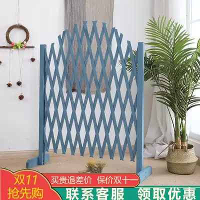Anti-corrosion wood fence telescopic fence outdoor garden fence decoration courtyard balcony grid partition ground Indoor