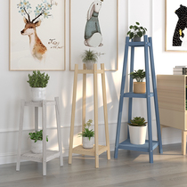 Chanlan Single Flower Shelf Wooded Living Room Floor Type Indoor Green flower Flower Pots Shelf Balcony plant hanging shelf