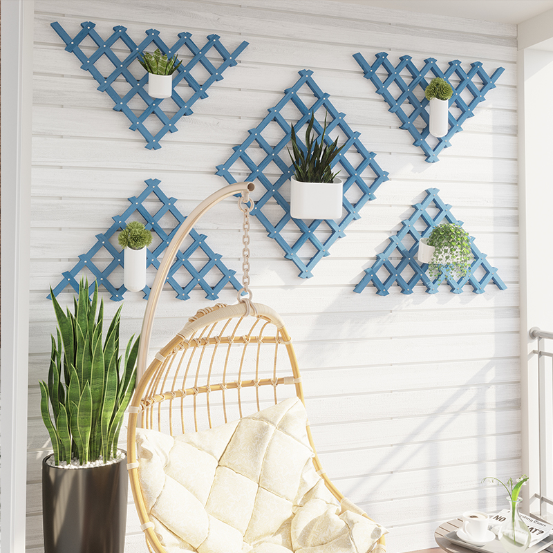 Grid Balcony Hanging Wall Wall Flower Shelf Solid Wood Embalming Wall Hanging Decoration Gold Gg Wall Hanging Flower Pot Hanging