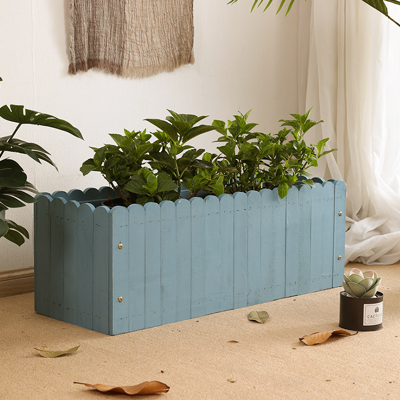 Anti-corrosion wood flower box wood flower pot outdoor wood rectangular planting box courtyard wooden flower trough balcony planting vegetable box