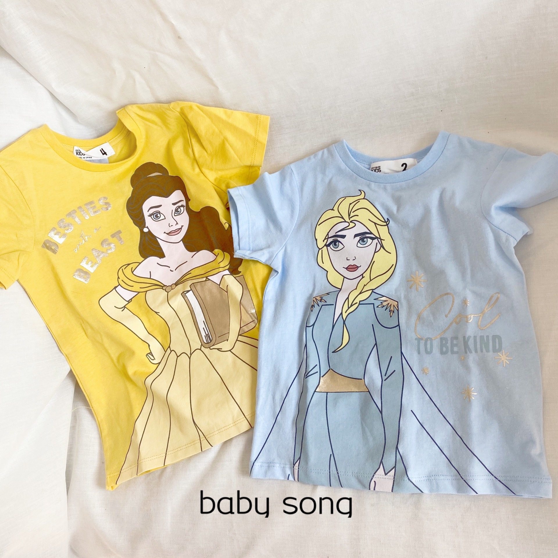 Export foreign trade Australian single cot children's clothing 2-10 years old girl ice and snow series princess cotton short-sleeved baby cute T-shirt