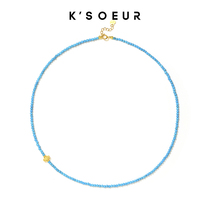 (18K gold Sleeping Beauty baby bead necklace) Imported Sleeping Beauty turquoise necklace certificate gift box diversity