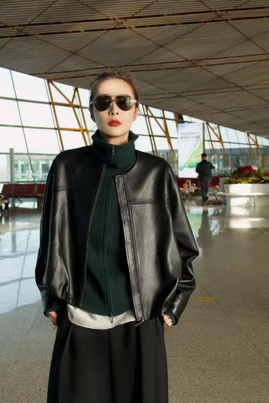 2026 Spring New Imported First Layer Sheepskin Leather Short Jacket Women's Top High-End Style